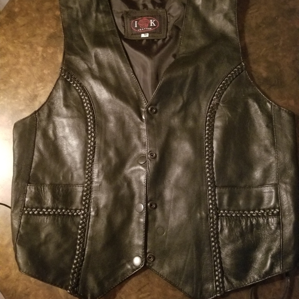 I K Leather vest